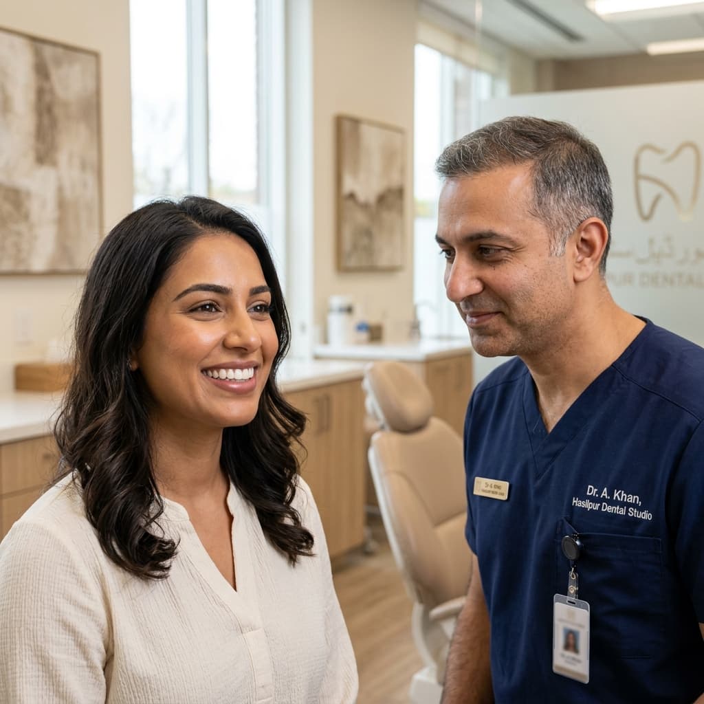 Patient showing a bright, confident smile after a comprehensive cosmetic dental makeover